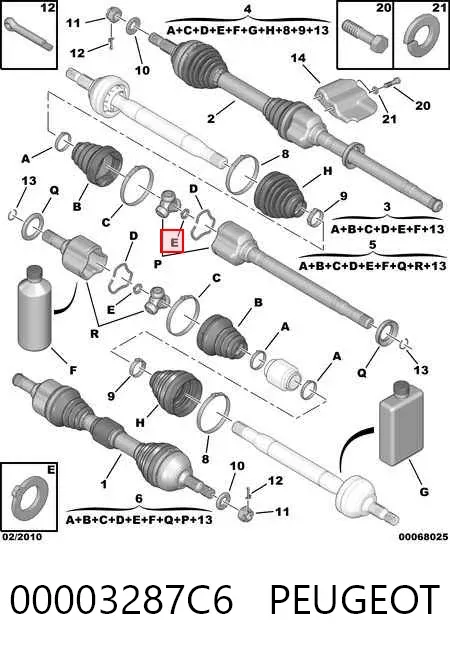 Пильник ШРУСа внутрішній 00003287C6 Peugeot/Citroen