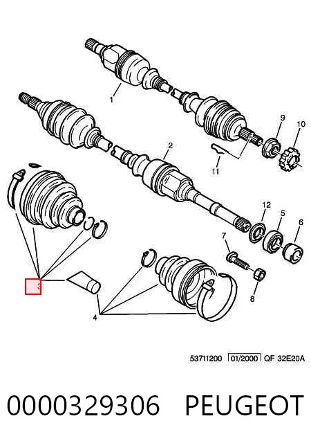 Пильник ШРУСа зовнішній 0000329306 Peugeot/Citroen
