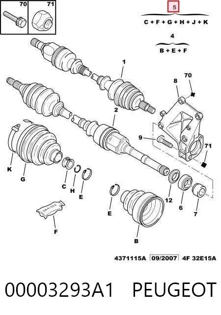 Пильник ШРУСа зовнішній 00003293A1 Peugeot/Citroen
