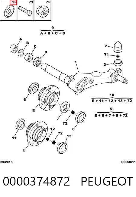 Підшипник задньої ступиці 0000374872 Peugeot/Citroen