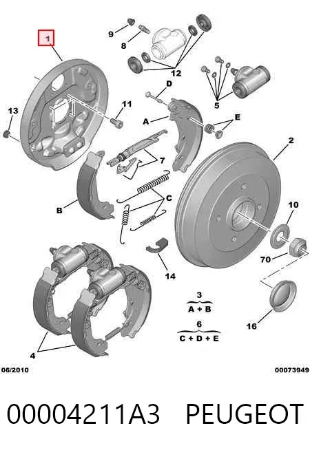 Пристрій гальмівне задніх гальм 00004211A3 Peugeot/Citroen