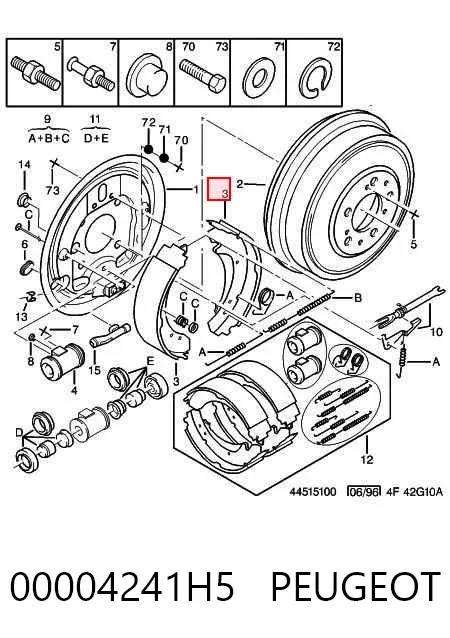 Колодки гальмові задні, барабанні 00004241H5 Peugeot/Citroen