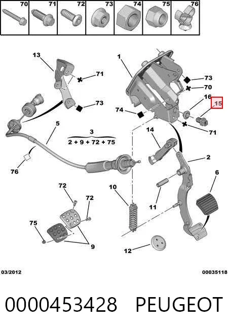 Жабка тормозу 0000453428 Peugeot/Citroen