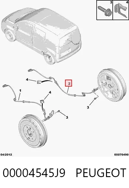 Датчик АБС передній 00004545J9 Peugeot/Citroen