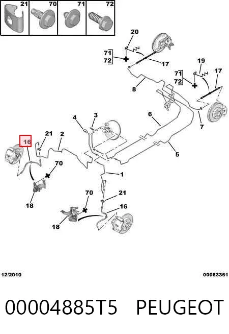 Гальмівні шланги передні 00004885T5 Peugeot/Citroen