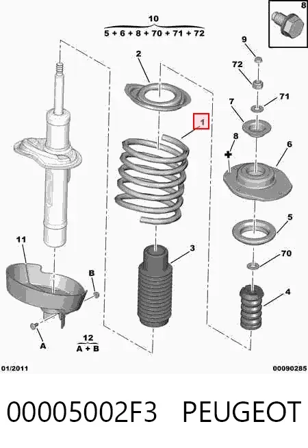 Пружина передня 00005002F3 Peugeot/Citroen