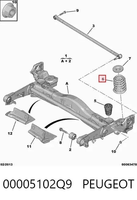 Задні пружини 00005102Q9 Peugeot/Citroen