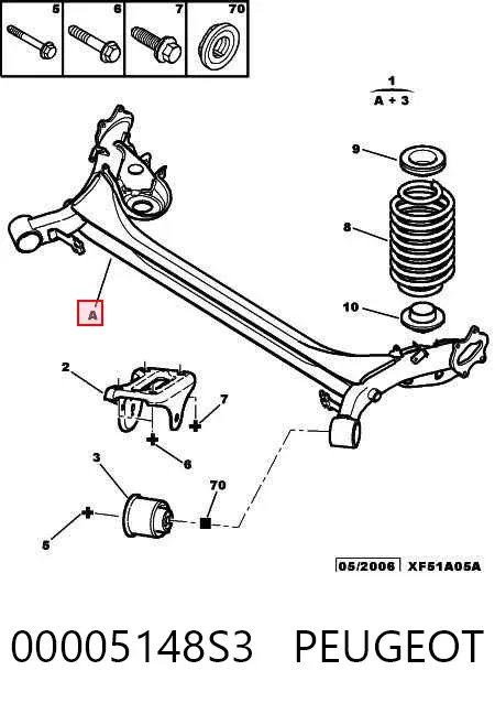 Балка задня 00005148S3 Peugeot/Citroen