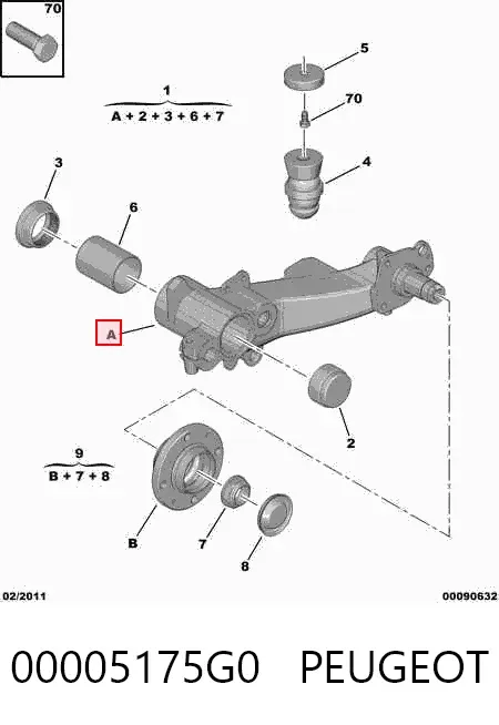 Важіль задньої підвіски нижній, лівий 00005175G0 Peugeot/Citroen