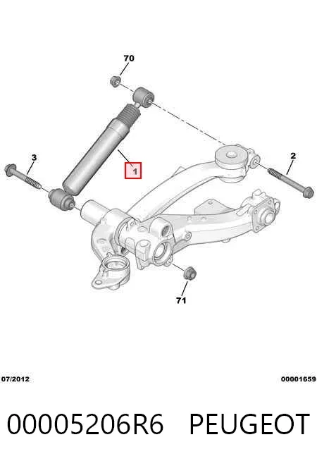 Амортизатор задній 00005206R6 Peugeot/Citroen