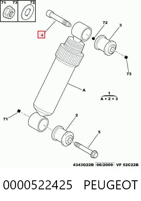 Болт кріплення амортизатора заднього 0000522425 Peugeot/Citroen