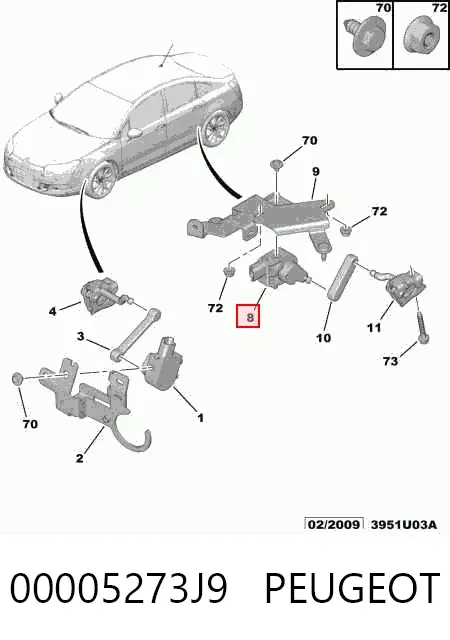 Датчик рівня положення кузова, задній 00005273J9 Peugeot/Citroen