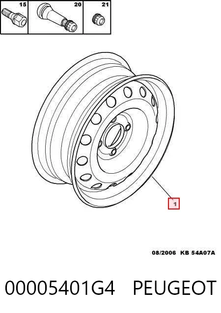 Диск колісний стальний (штампований) 00005401G4 Peugeot/Citroen
