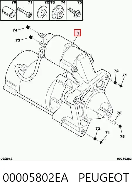 Стартер 00005802EA Peugeot/Citroen