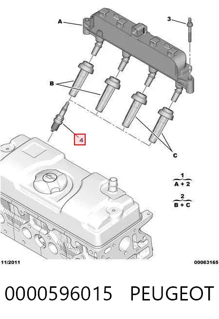 Свічки запалювання 0000596015 Peugeot/Citroen
