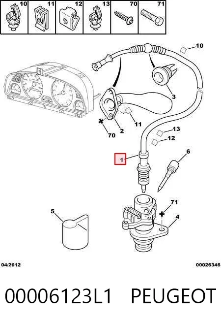 Трос спідометра 00006123L1 Peugeot/Citroen
