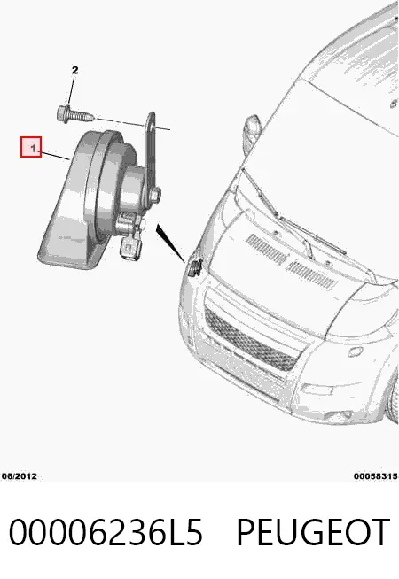 Сигнал звуковий (клаксон) 00006236L5 Peugeot/Citroen