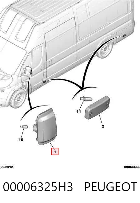 Покажчик повороту дзеркала, лівий 00006325H3 Peugeot/Citroen