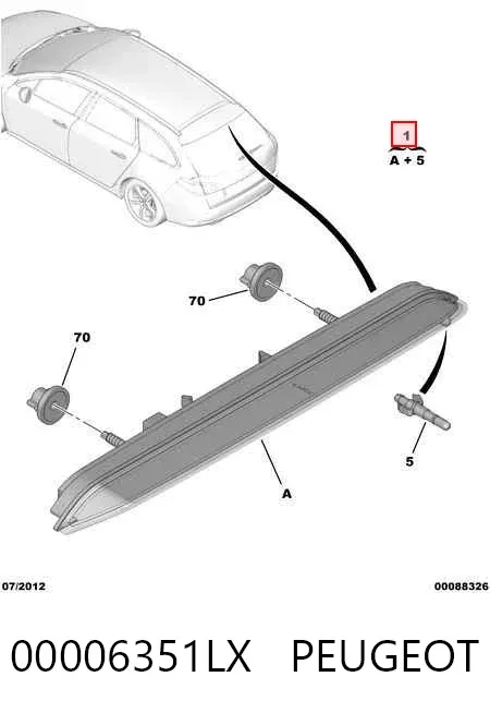 Задній стоп 00006351LX Peugeot/Citroen