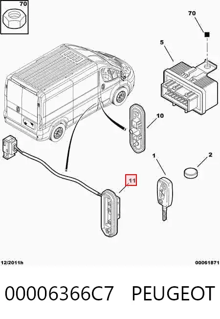 Датчик закривання дверей (кінцевий вимикач) 00006366C7 Peugeot/Citroen