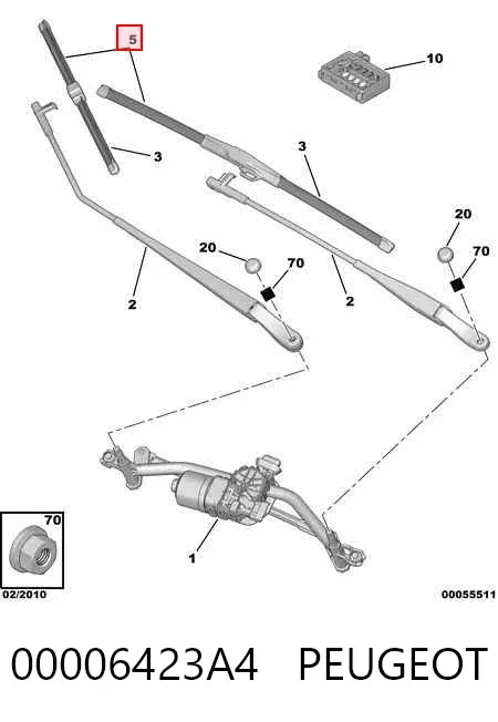 Щітки склоочисника 00006423A4 Peugeot/Citroen