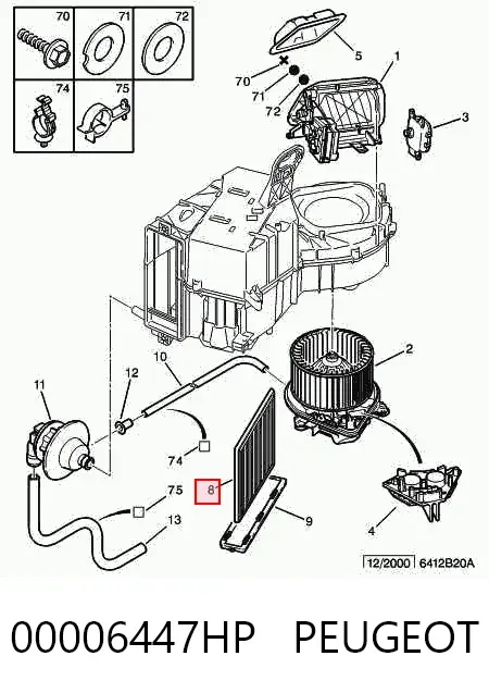 Фільтр салону 00006447HP Peugeot/Citroen