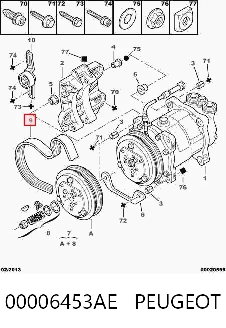 Ремінь генератора 00006453AE Peugeot/Citroen