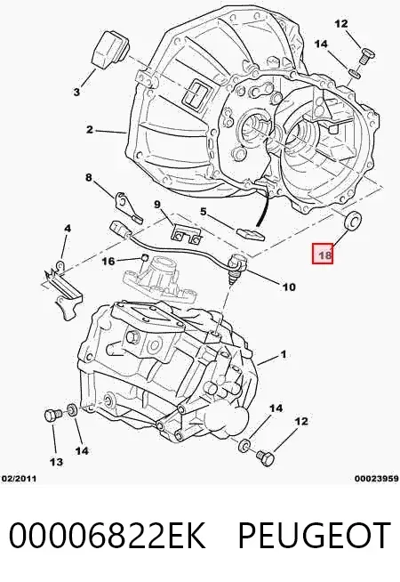 Сальник АКПП/КПП, вхідного/первинного валу 00006822EK Peugeot/Citroen