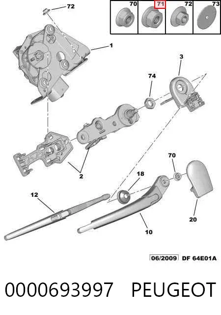 Болт/гайка кріплення 0000693997 Peugeot/Citroen