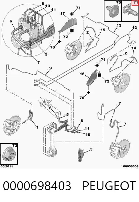 Болт 0000698403 Peugeot/Citroen