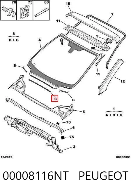 Лобове скло 00008116NT Peugeot/Citroen