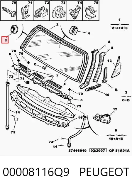 Лобове скло 00008116Q9 Peugeot/Citroen
