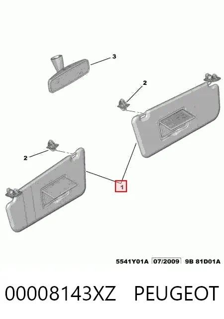 Сонцезахисний козирок 00008143XZ Peugeot/Citroen