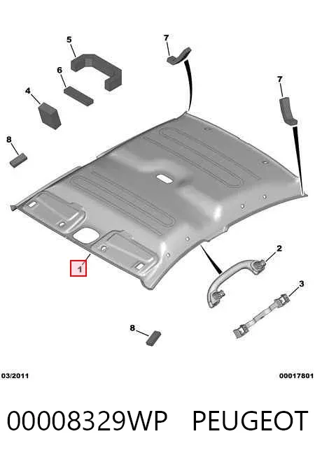 Оббивка даху (стеля) 00008329WP Peugeot/Citroen
