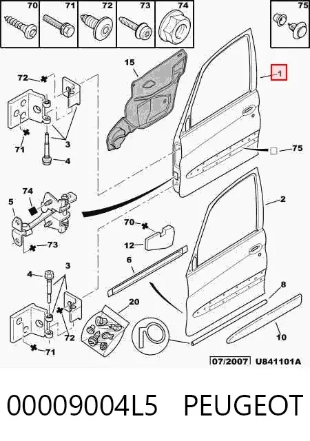 Двері праві передні Citroen Xsara Picasso