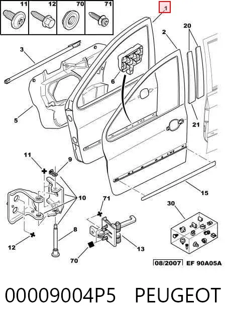 Двері праві передні Peugeot 307 3A, 3C