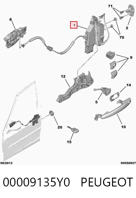 Замок передньої лівої двері Citroen C4 GRAND PICASSO I