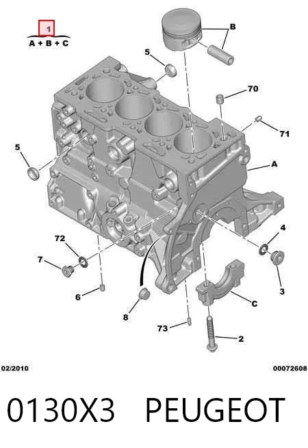 Блок циліндрів двигуна 0130X3 Peugeot/Citroen