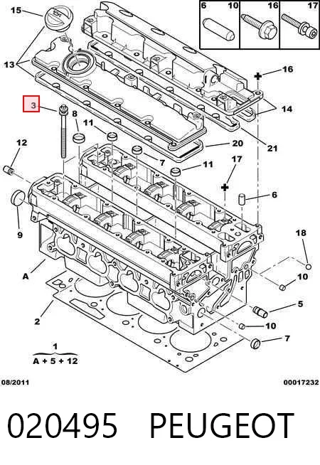 Болт ГБЦ 020495 Peugeot/Citroen