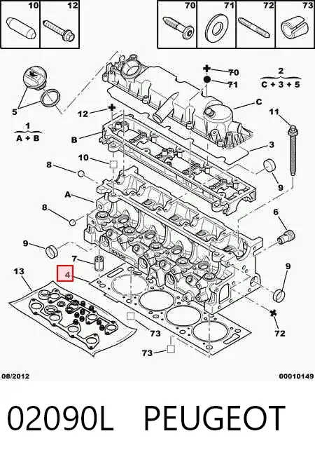 Прокладка ГБЦ 02090L Peugeot/Citroen
