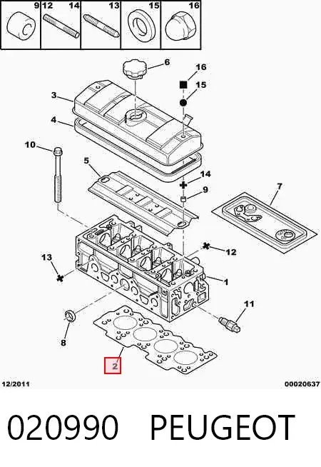 Прокладка ГБЦ 020990 Peugeot/Citroen