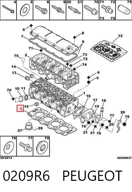 Прокладка ГБЦ 0209R6 Peugeot/Citroen