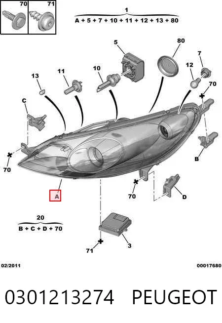 Фара права 0301213274 Peugeot/Citroen