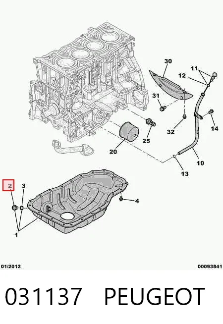 Пробка піддона двигуна 031137 Peugeot/Citroen
