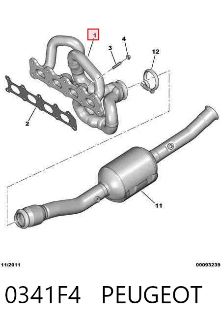 Випускний колектор 0341F4 Peugeot/Citroen