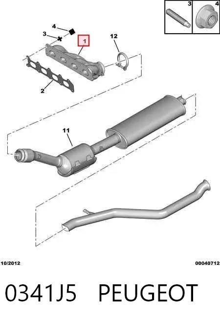 Випускний колектор 0341J5 Peugeot/Citroen