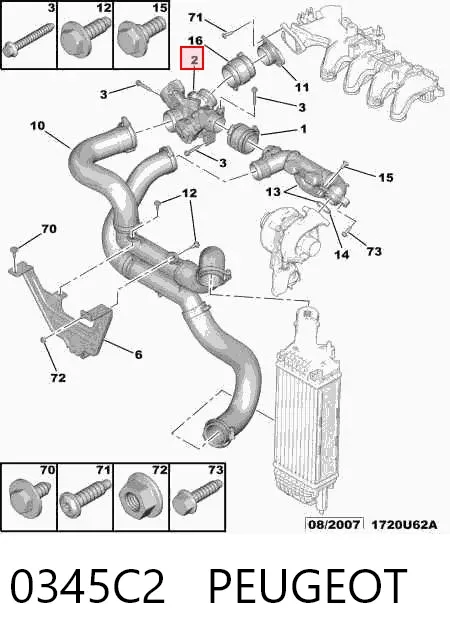 Дросільна заслінка 0345C2 Peugeot/Citroen