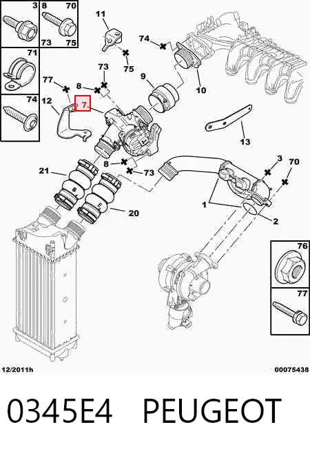 Дросільна заслінка 0345E4 Peugeot/Citroen