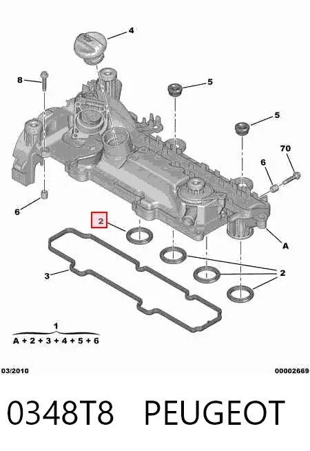 Прокладка впускного колектора 0348T8 Peugeot/Citroen