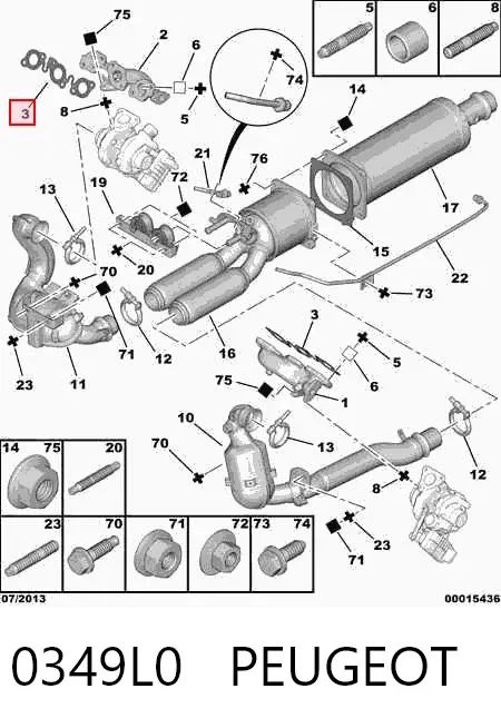 Прокладка колектора 0349L0 Peugeot/Citroen